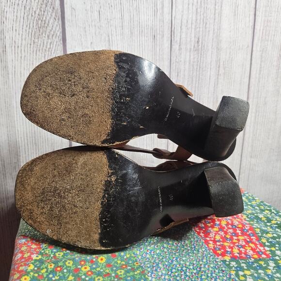 VTG 2003 Balenciaga Nicholas Ghesquière Runway Leather Strappy Heels, size 40 - Picture 7 of 11